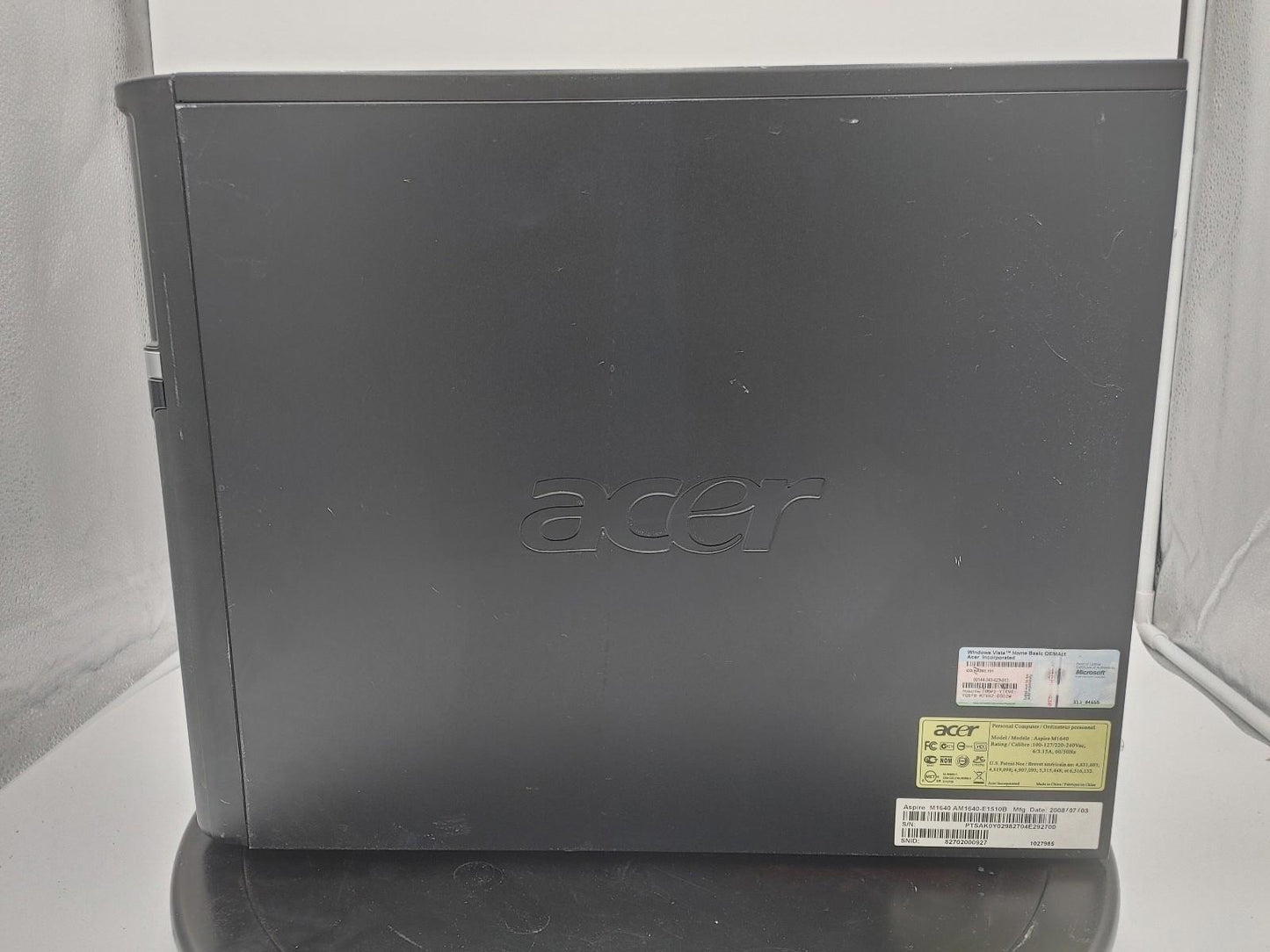 Acer Aspire M1640 Windows 7 PC Pentium 2GHz 2GB RAM 320GB HDD Black Works Tested