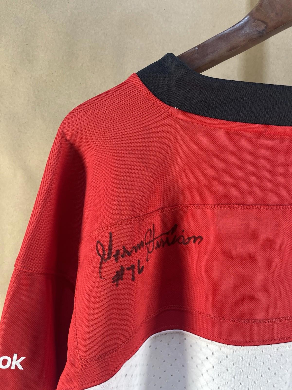 NWT Reebok CFL Calgary Stampeders Jersey Signed by #76 (Size L)