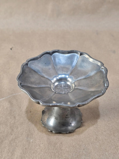 Antique Flagg & Homan Pewter Pedestal dish, Circa 1875