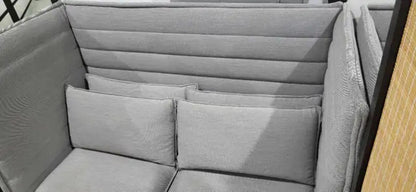 Vitra Grey Loveseat Sofa with Privacy Alcove - 5 Available