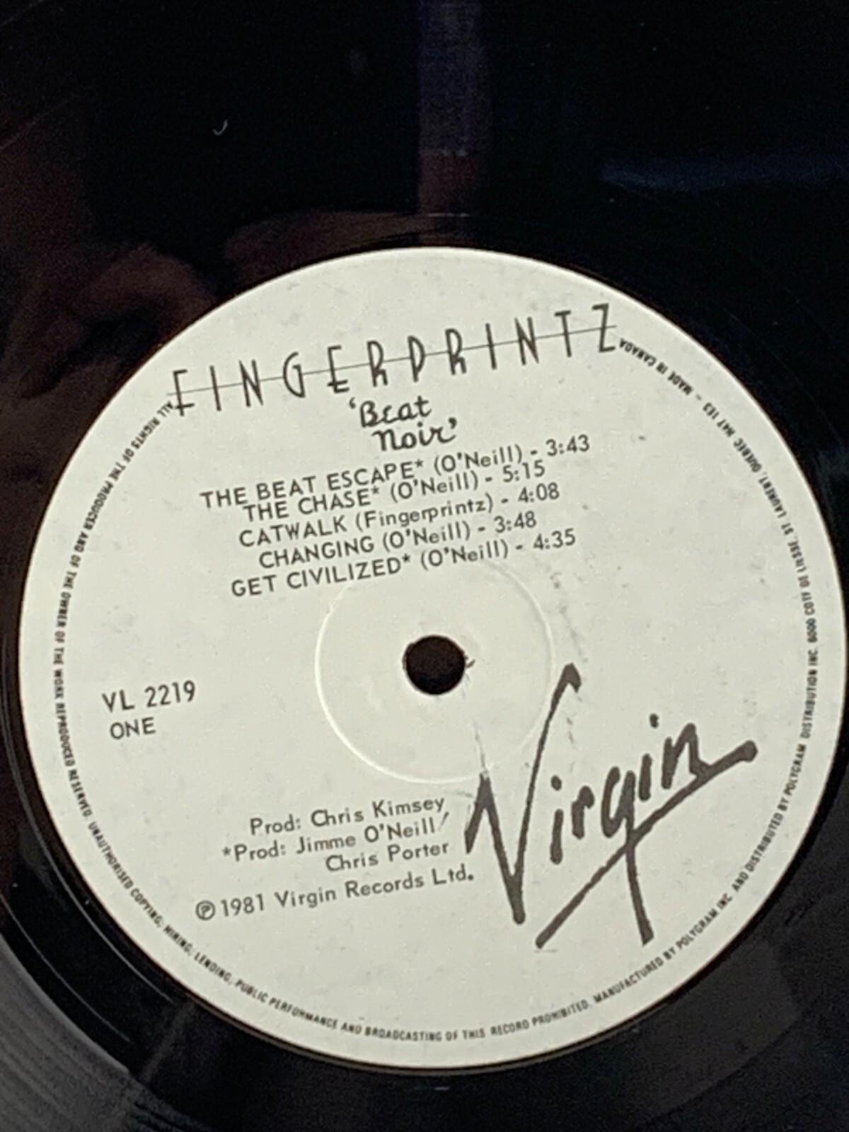 Album vinyle LP Fingerprintz Beat Noir 1981 New Wave Rock