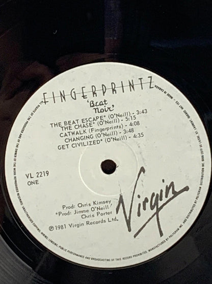 Fingerprintz Beat Noir LP Vinyl Record Album 1981 New Wave Rock