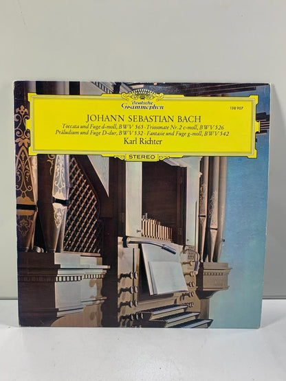 SLPM 138907 KARL RICHTER - JS BACH organ works DGG red stereo tulip LP EX+
