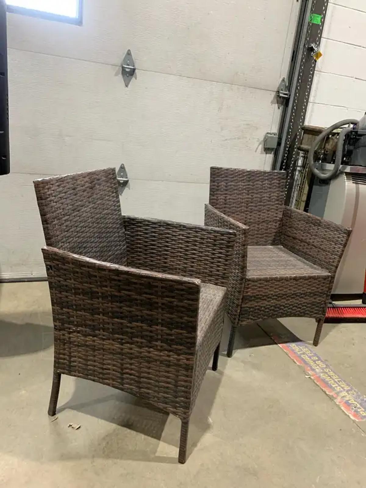 Brown Wicker Effect Patio Set of 3