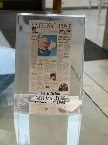 National Post 1st Edition Resign Paper Weight