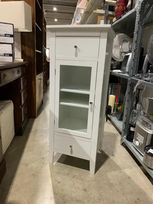 40” Tall White Bathroom Storage Unit
