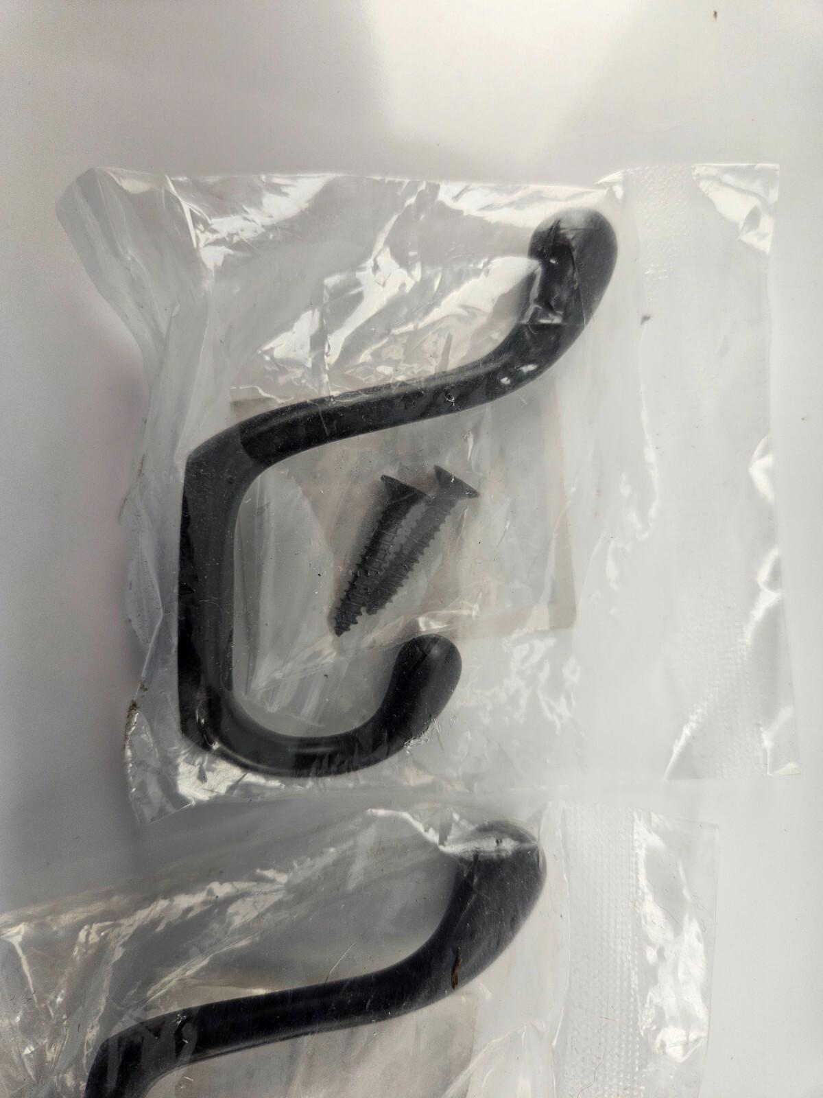 Lot of 4 - Nystrom 3-1/2 in Black Heaby Duty Decorative Wall Hooks