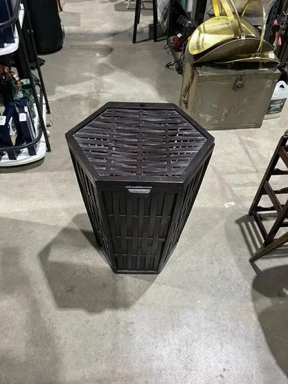 Dark Rattan Basket with Lid