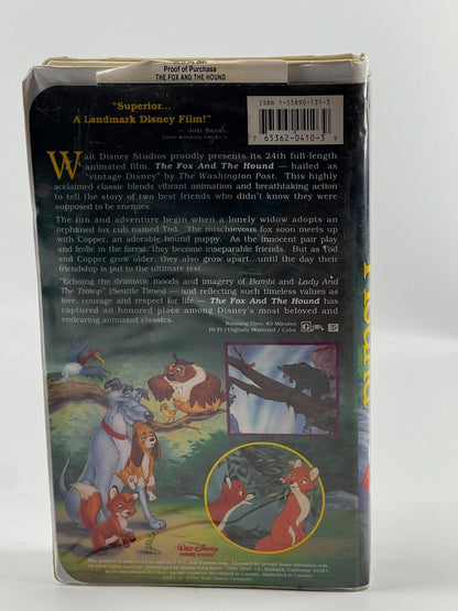 Rare WALT DISNEY CLASSIC The Fox and the Hound (VHS 2041) Black Diamond Edition