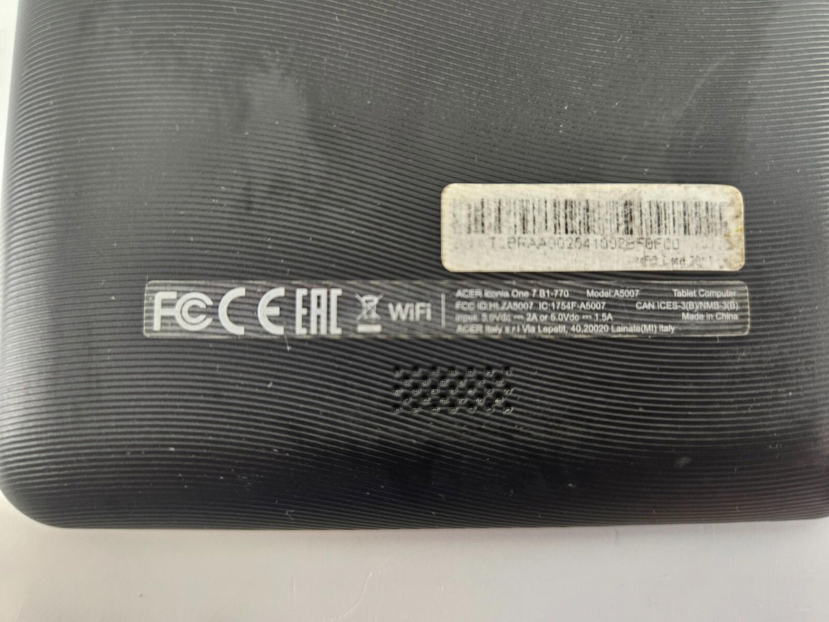 Acer Iconia One 7 B1-770 - 7 pouces, noire - 1 Go de RAM - 16 Go - Réinitialisation d’usine