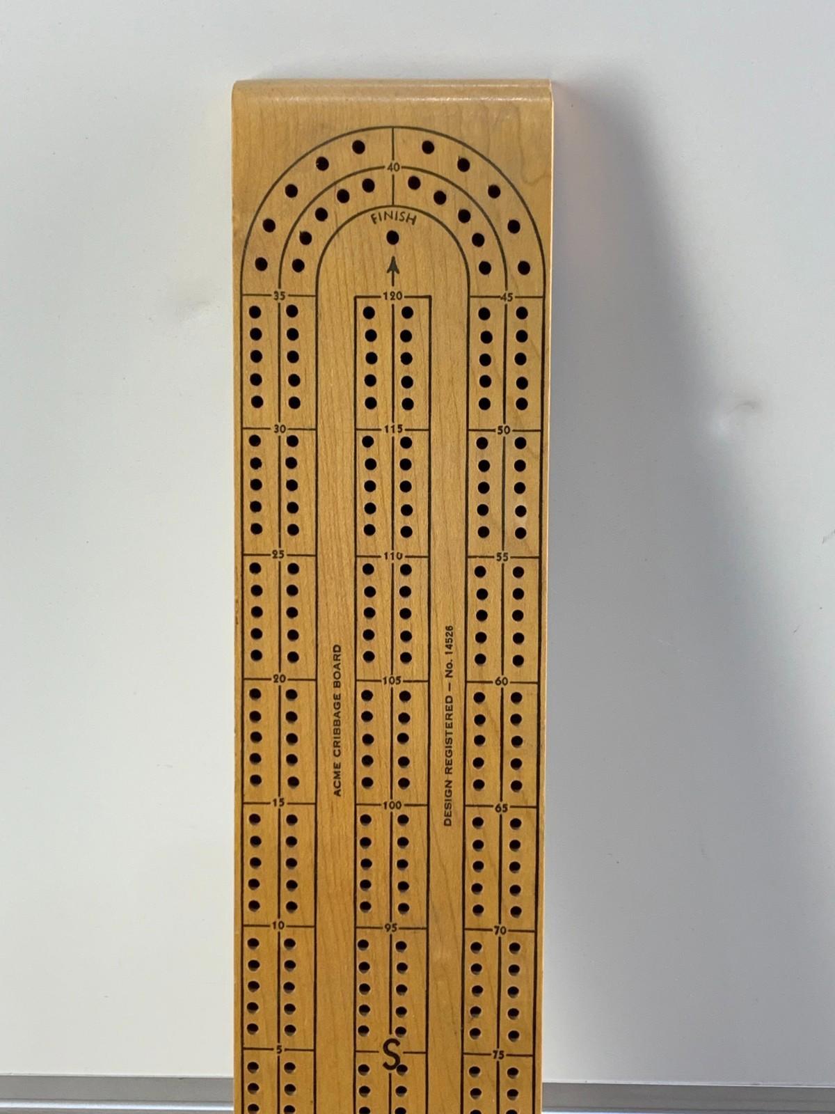 Vintage Acme Cribbage Board game