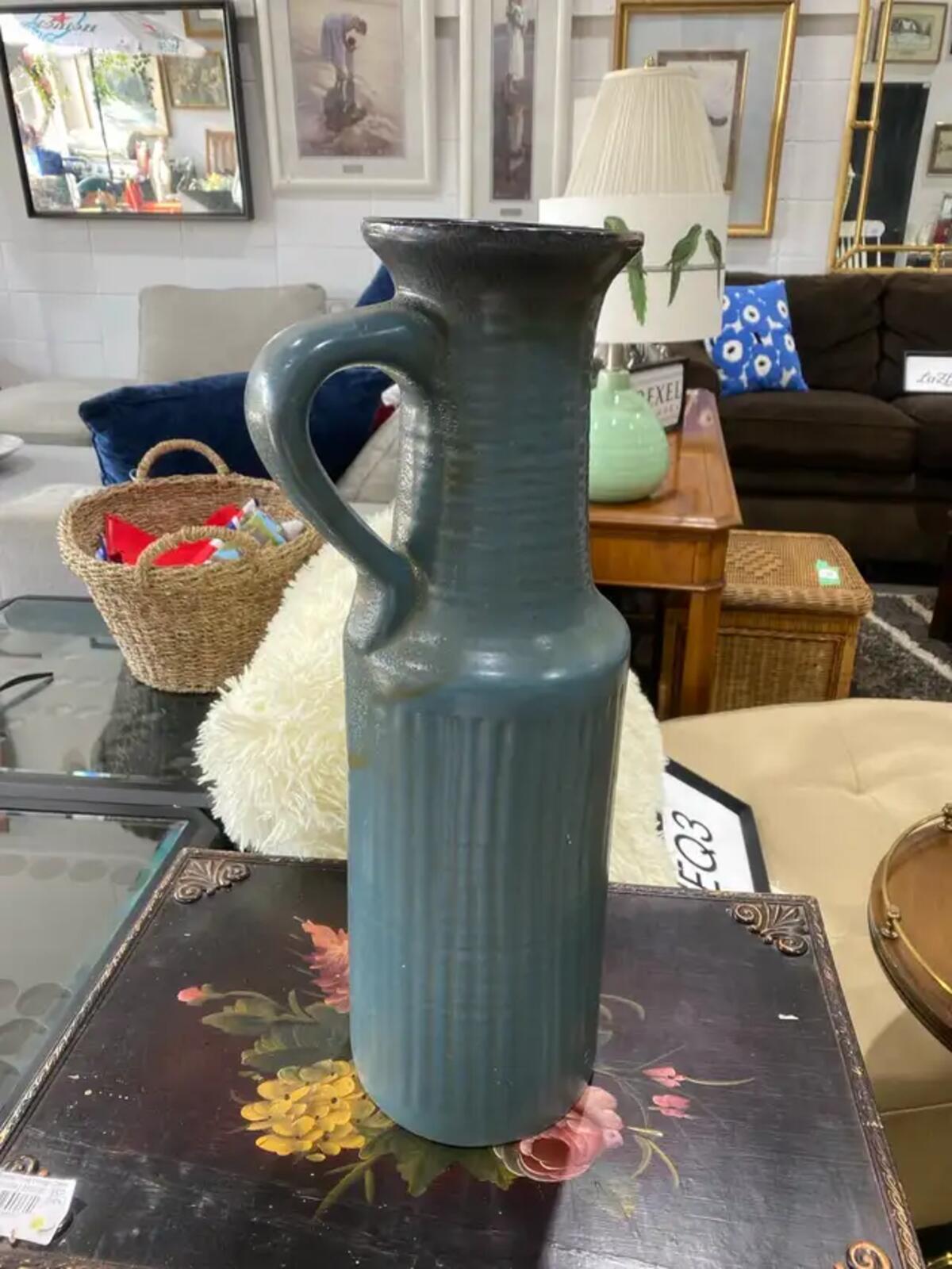 Blue Glazed Pottery Vase