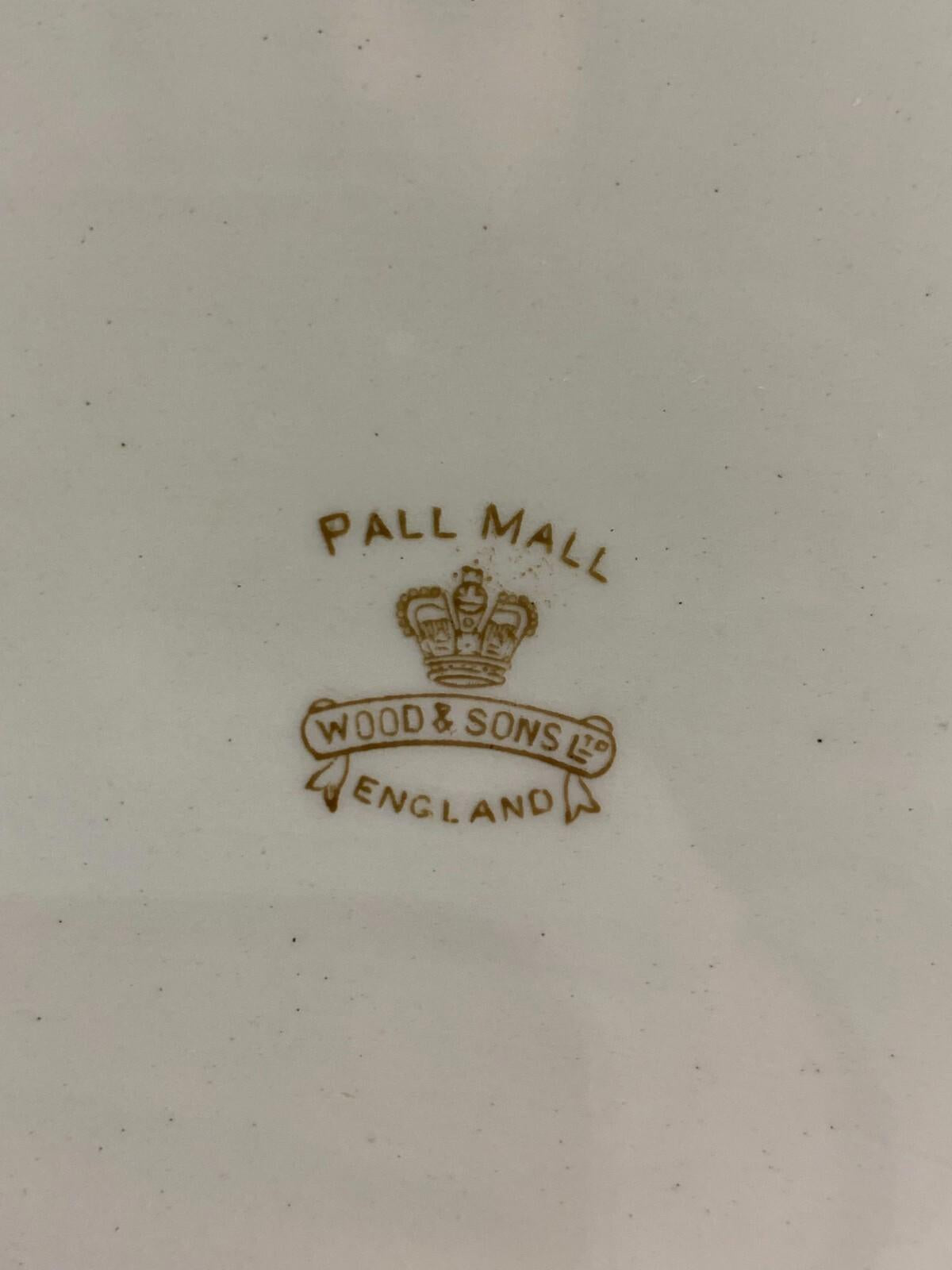Antique Platters by Wood & Sons Pall Mall Red Pattern, England