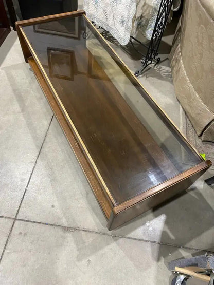 Wood Glass Top Coffee Table