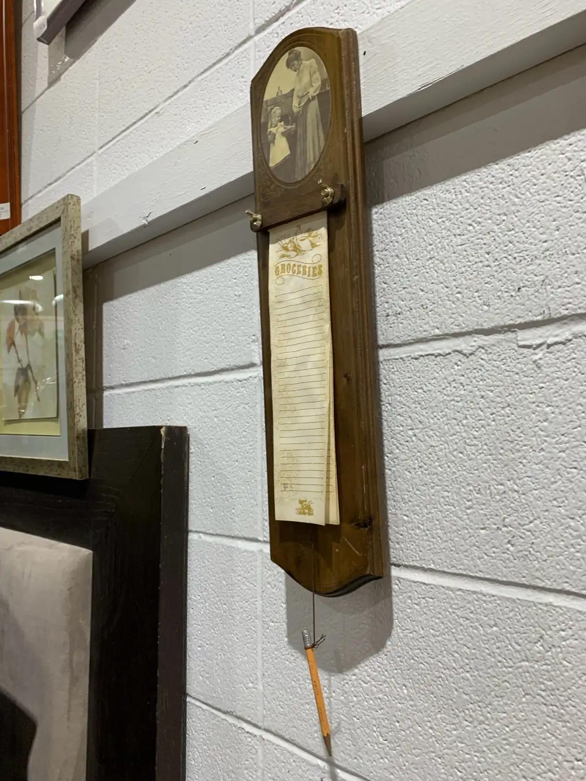 Wood Vintage Groceries List board