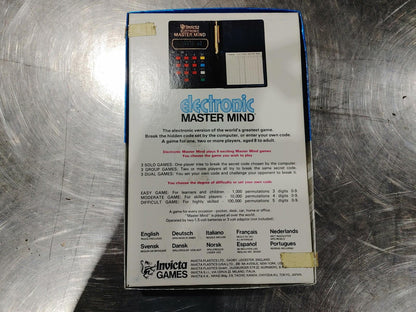 Electronic Master Mind Invicta Games Tested Working Black - Fair