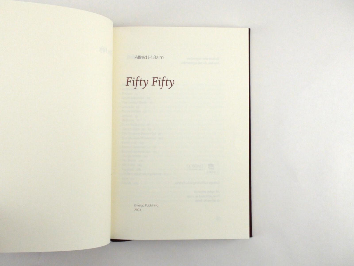 Alfred H. Balm, Fifty Fifty: Short Stories In English & Dutch, Hardcover