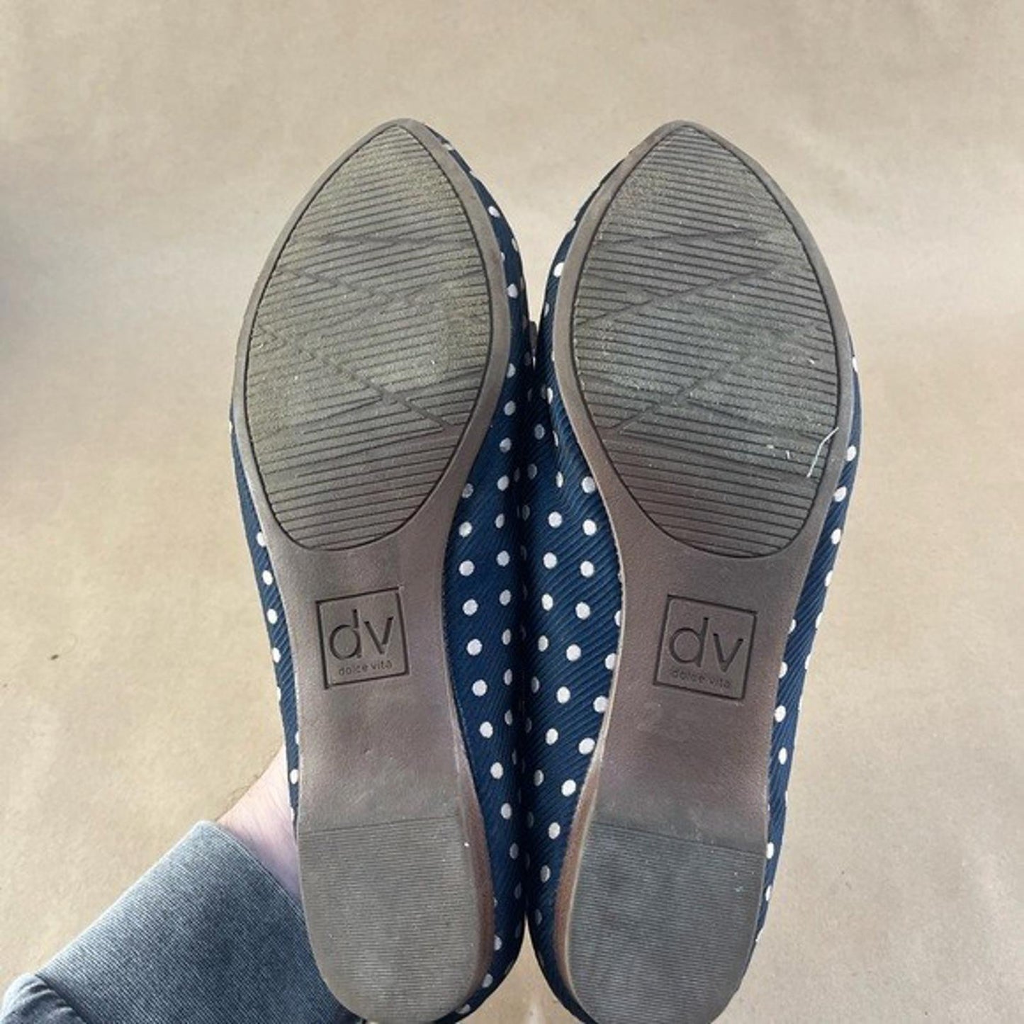 DOLCE VITA “Langley” Navy Polka Dot Loafers (Size US 8)