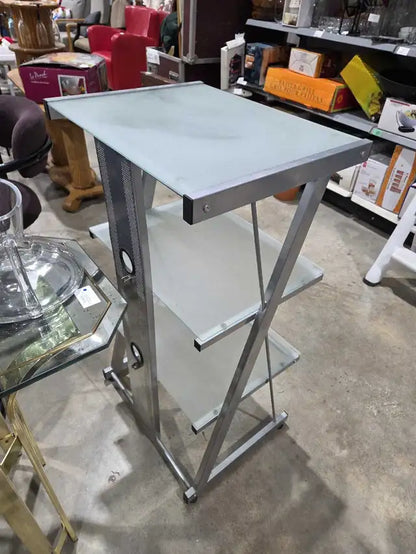 Frosted Glass/Metal 3-Tier Shelf