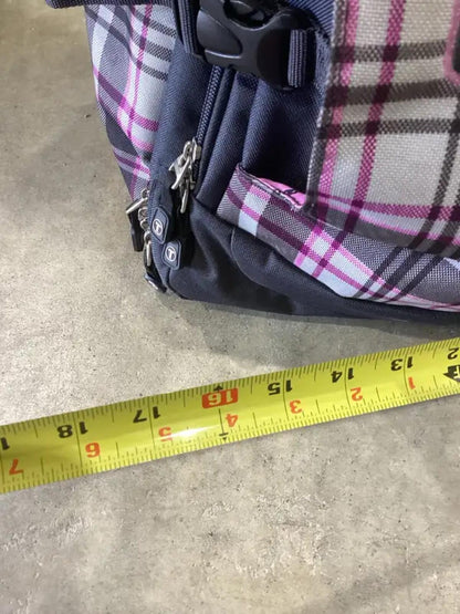 Plaid Tracker Rolling Backpack Suitcase