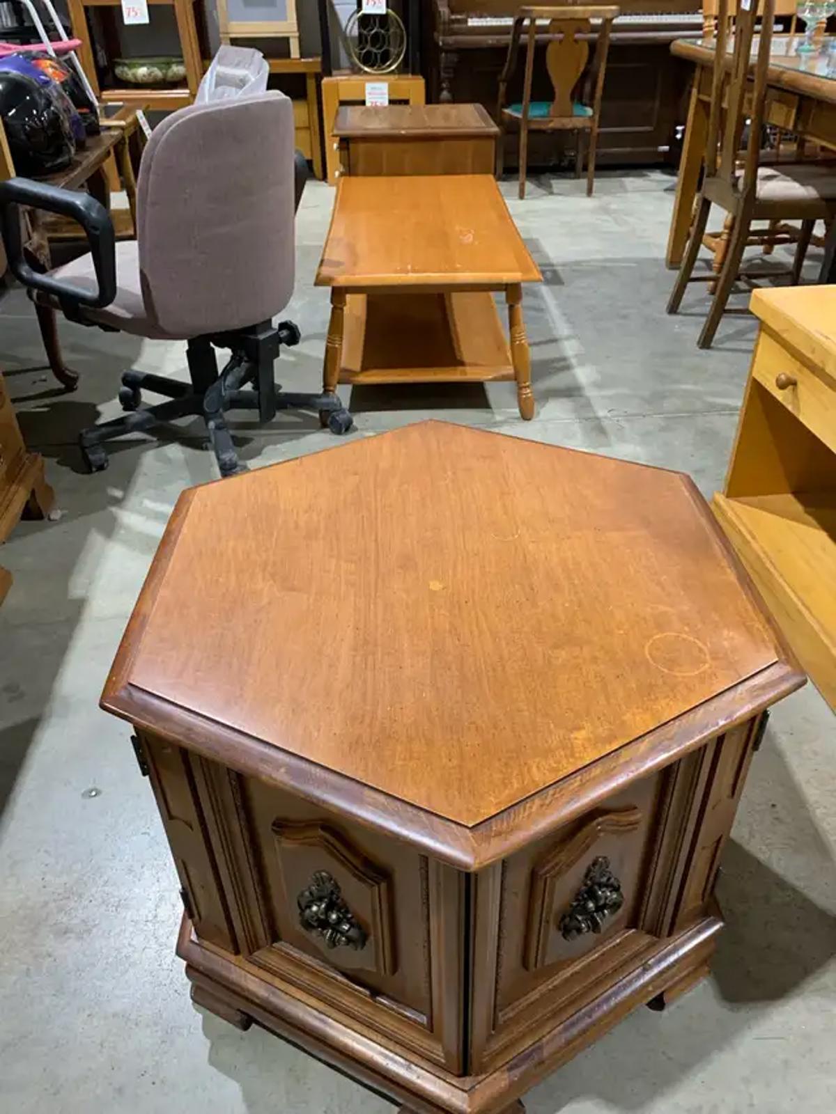 Hexagonal Wood Cabinet