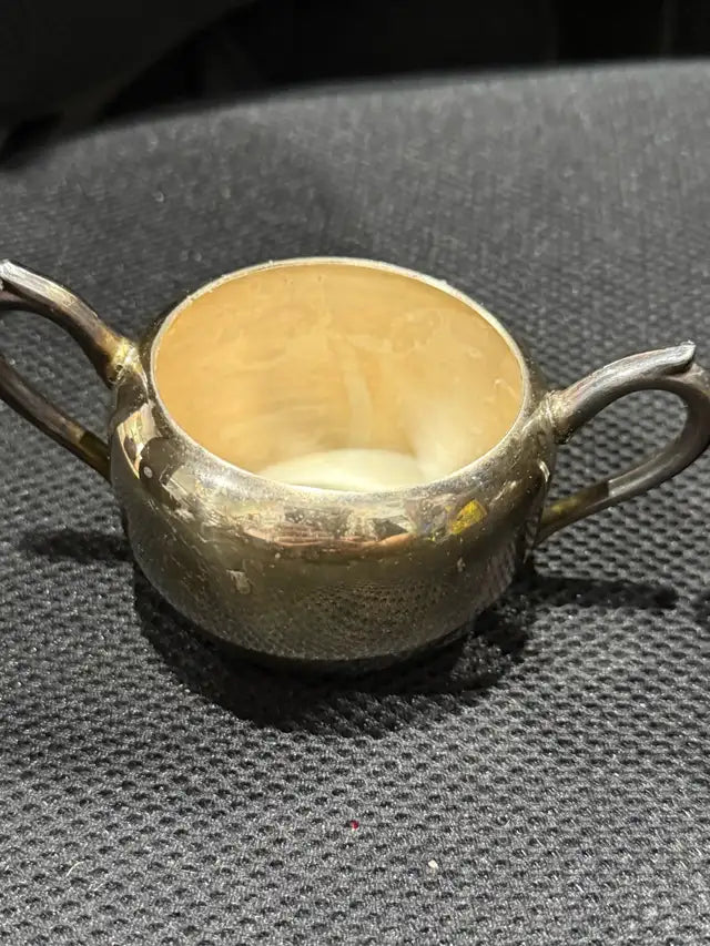 Brass Silver Plated Sugar and Creamer Set