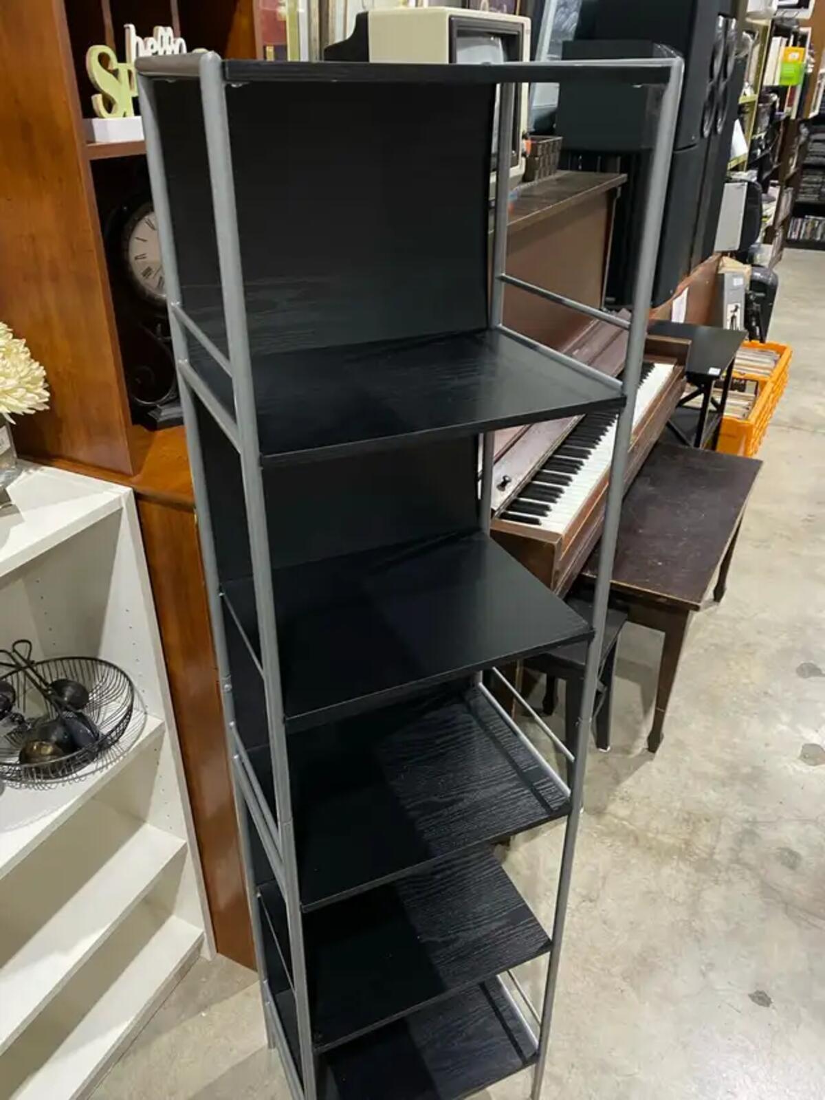 Black Tall Standing Bookshelf