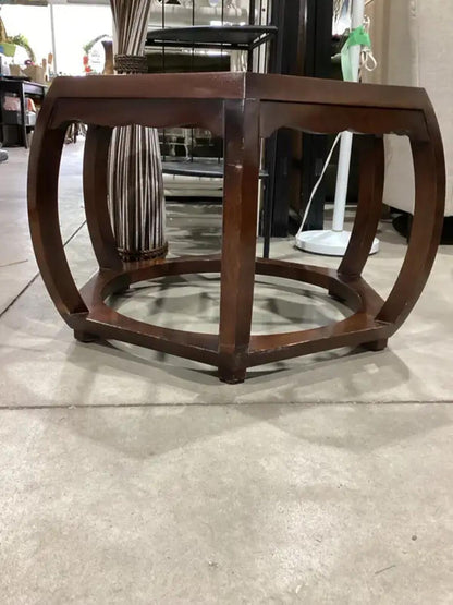 Hexagonal Wooden Accent Table