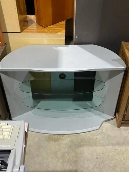 Modern Curved Gray Media Console