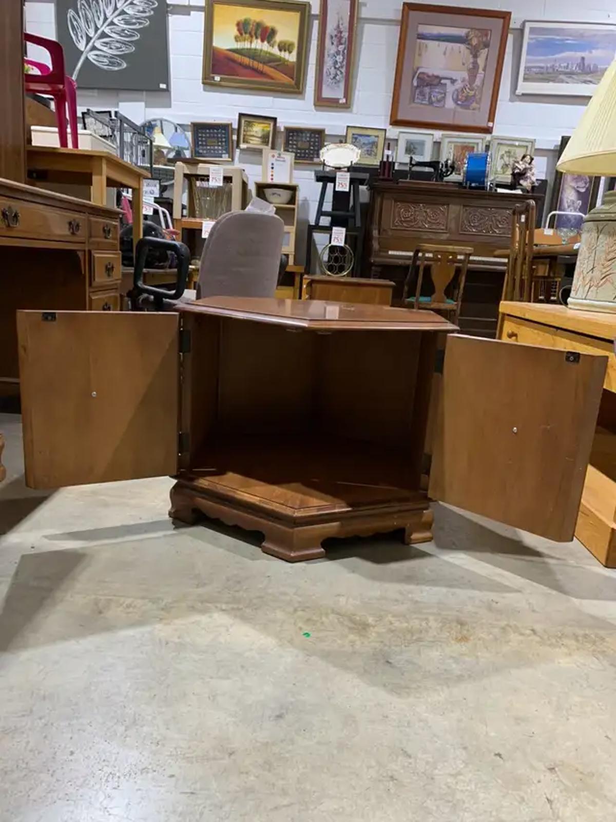 Hexagonal Wood Cabinet