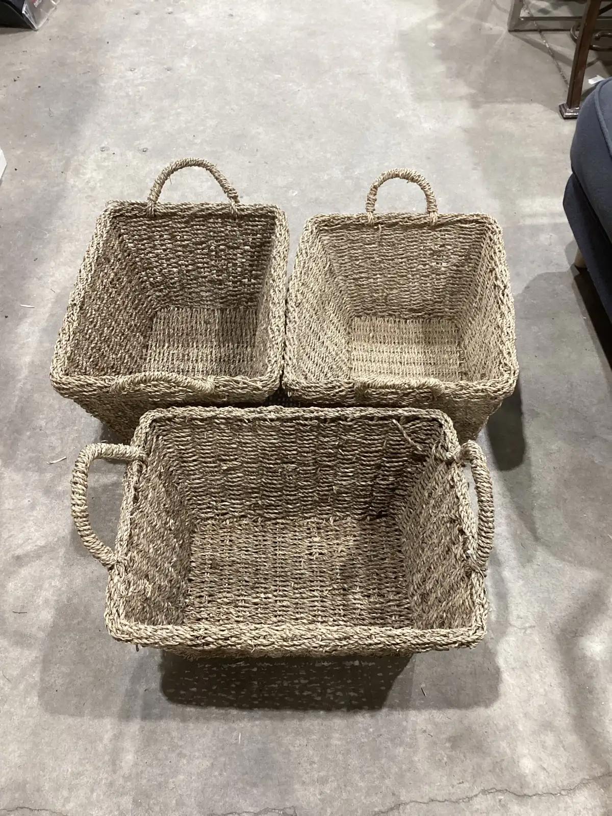 Large Wicker Baskets - Set of 3