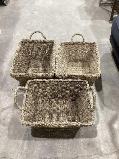 Large Wicker Baskets - Set of 3