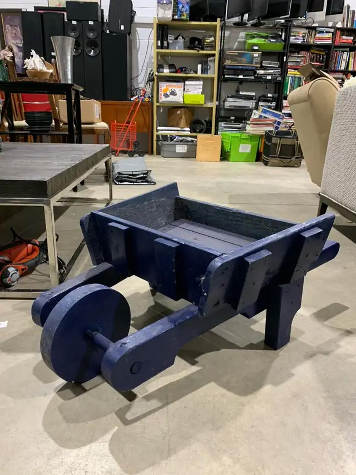 Navy Garden Wooden Wheelbarrow