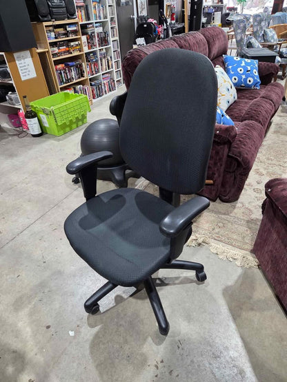 Black High Back Office Chair with Armrests