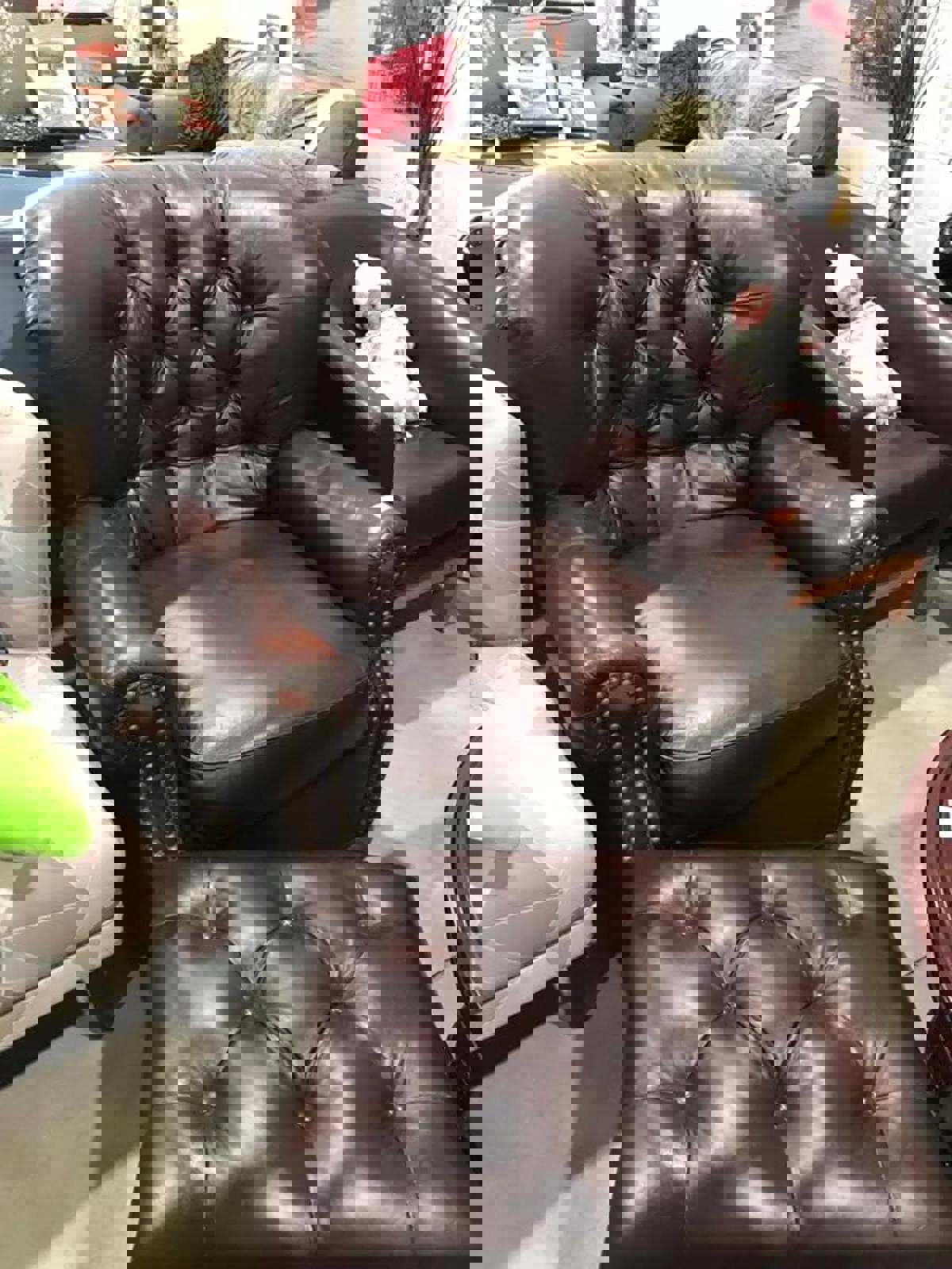 Ashley - Leather Chair and Ottoman