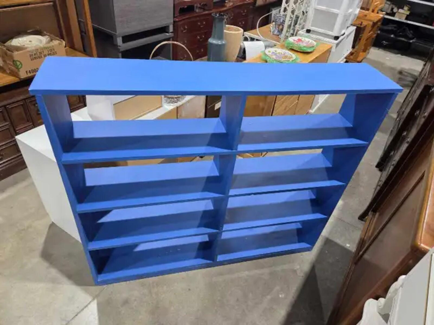 Large Blue Painted Bookcase