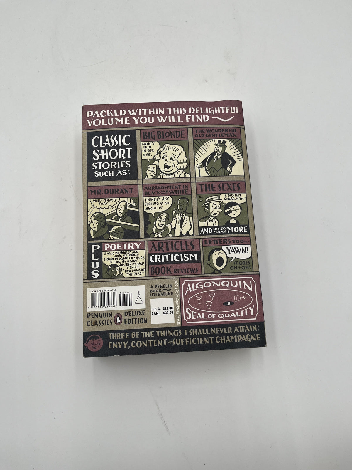 The Portable Dorothy Parker Penguin Classics Deluxe Edition Paperback