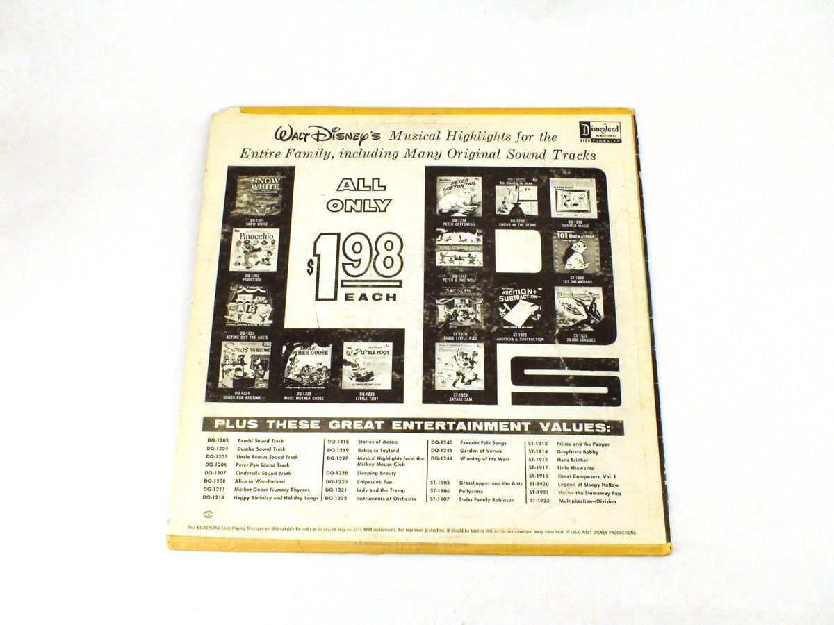 Disque vinyle Disneyland Records - La Belle et le Vagabond, Walt Disney 1963 - Rayé