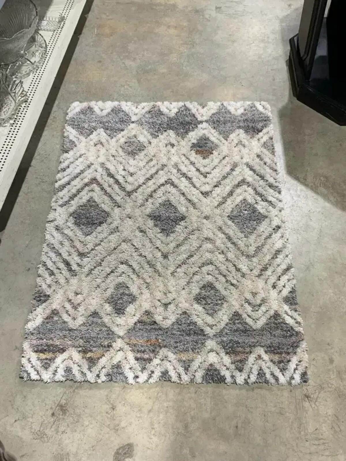 Small Boho/Geometric Fluffy Area Rug