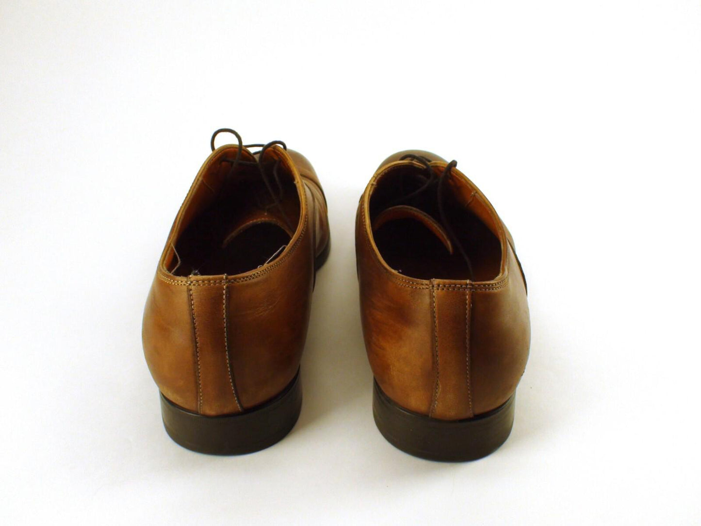 GOOD CONDITION Santoni Salem Oxford Brown Leather Shoes - 392055 2 D Size 10 US