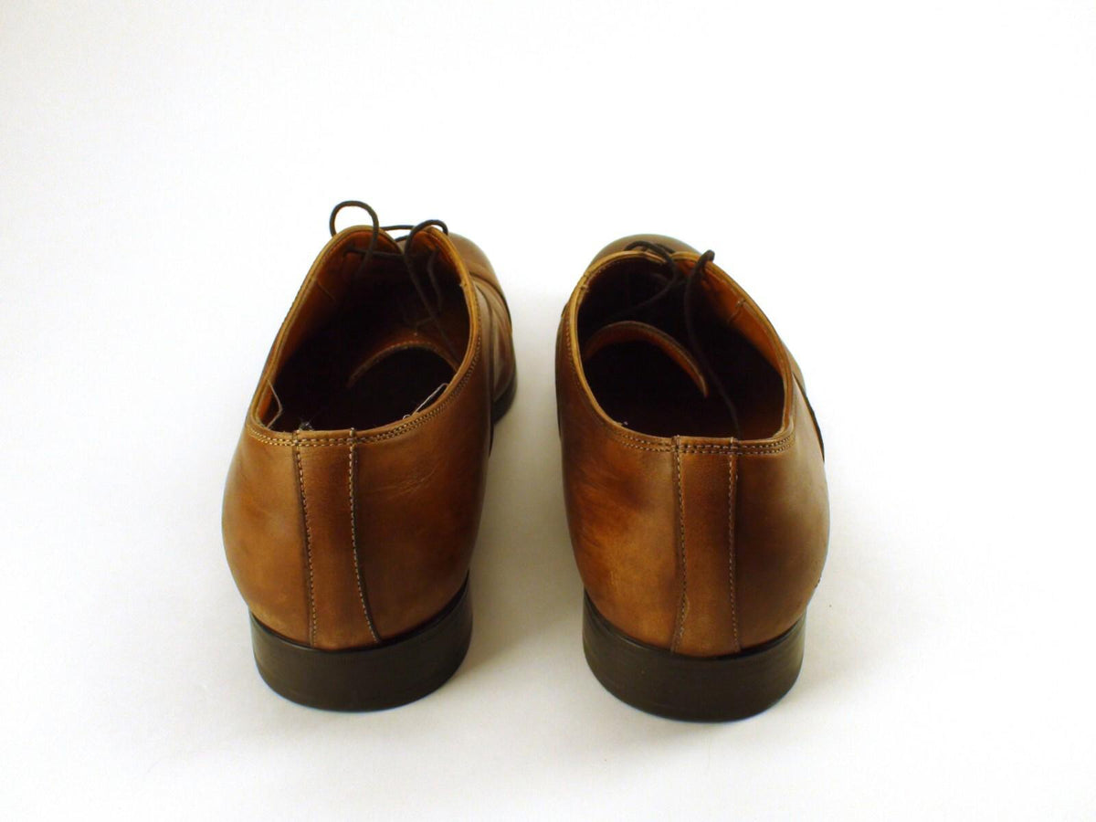 GOOD CONDITION Santoni Salem Oxford Brown Leather Shoes - 392055 2 D Size 10 US