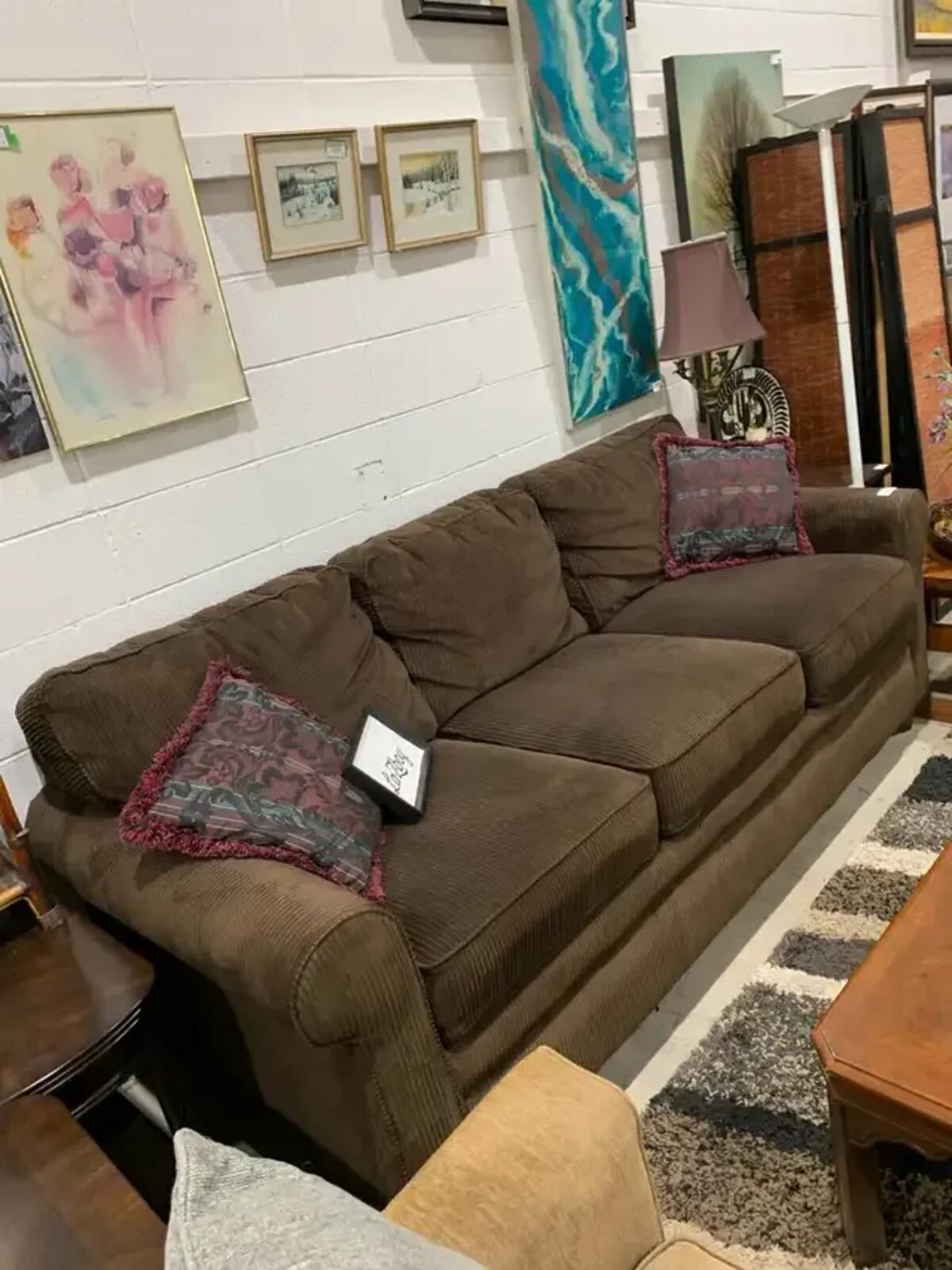 La-Z-Boy Brown Corduroy Sofa