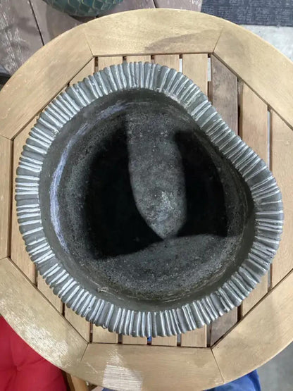 Textured Grey Ceramic Planter