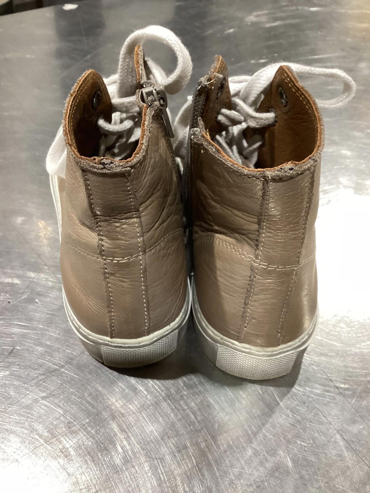 Brown Leather High Top Sneakers women