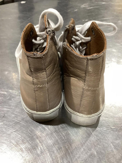Brown Leather High Top Sneakers women
