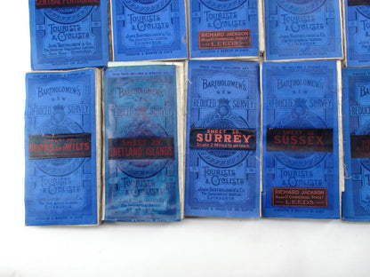Bartholomew's Reduced Survey LOT 24 Cloth Maps Tourists & Cyclists, England & UK