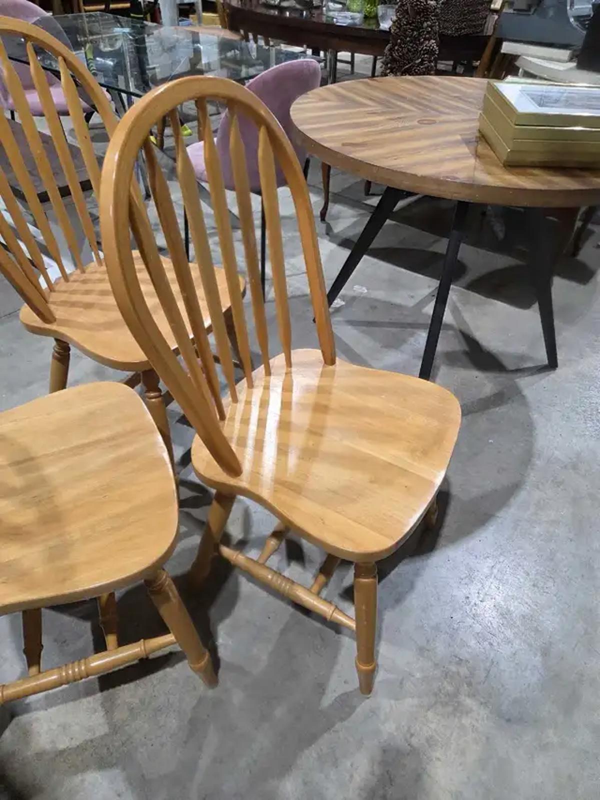 Wooden Dining Chairs - 3 Available
