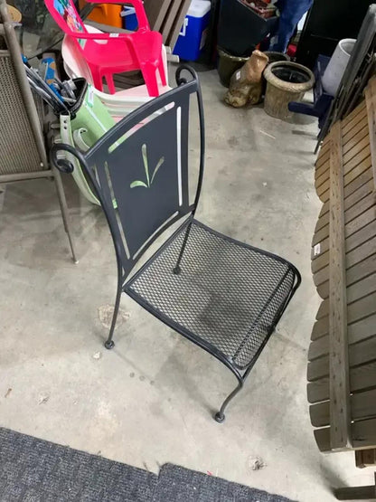 Mid-Century Wrought Iron Patio Chairs - set of 4