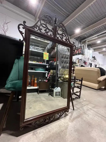 Large Dark Brown Ornate Mirror