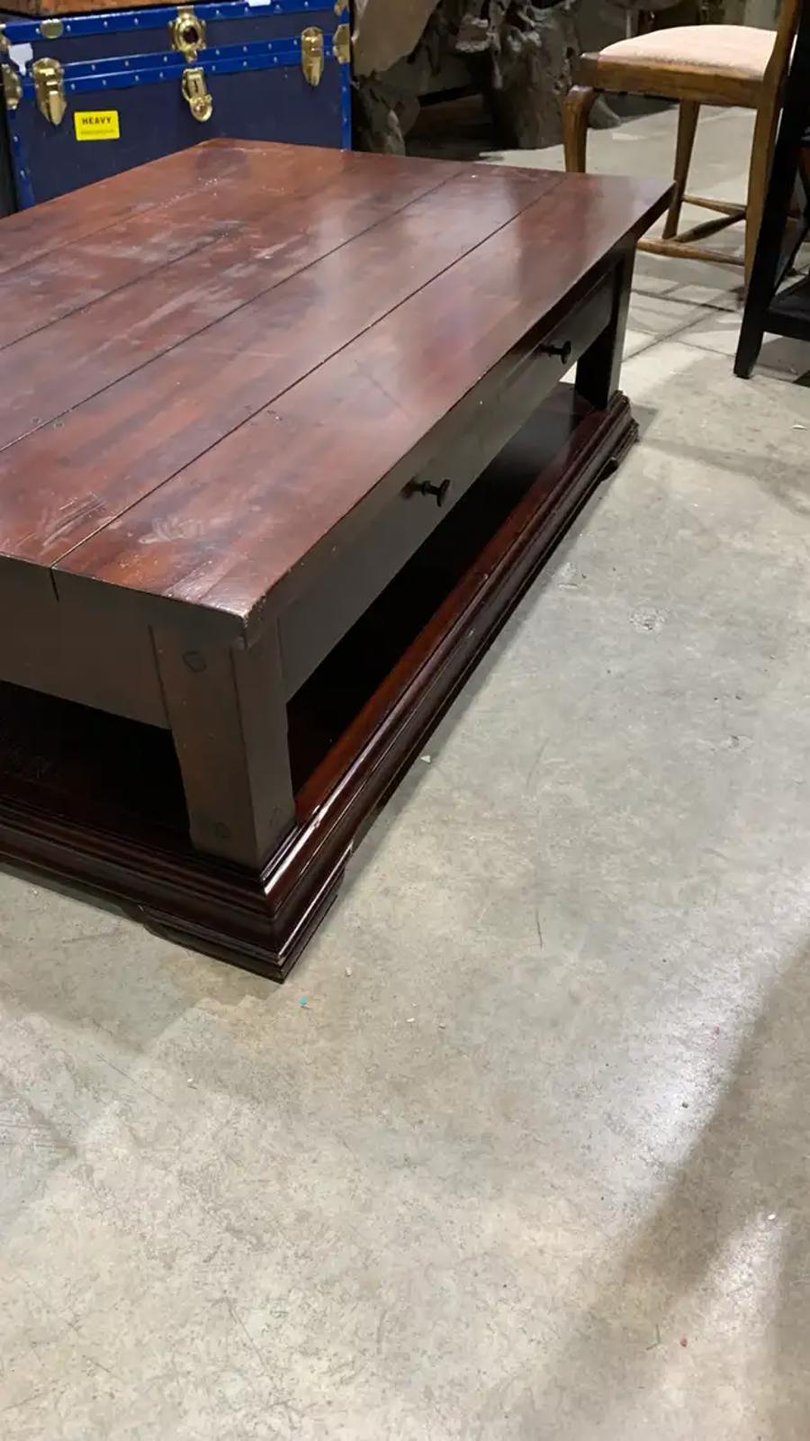 Rustic Wood Coffee Table with large drawer